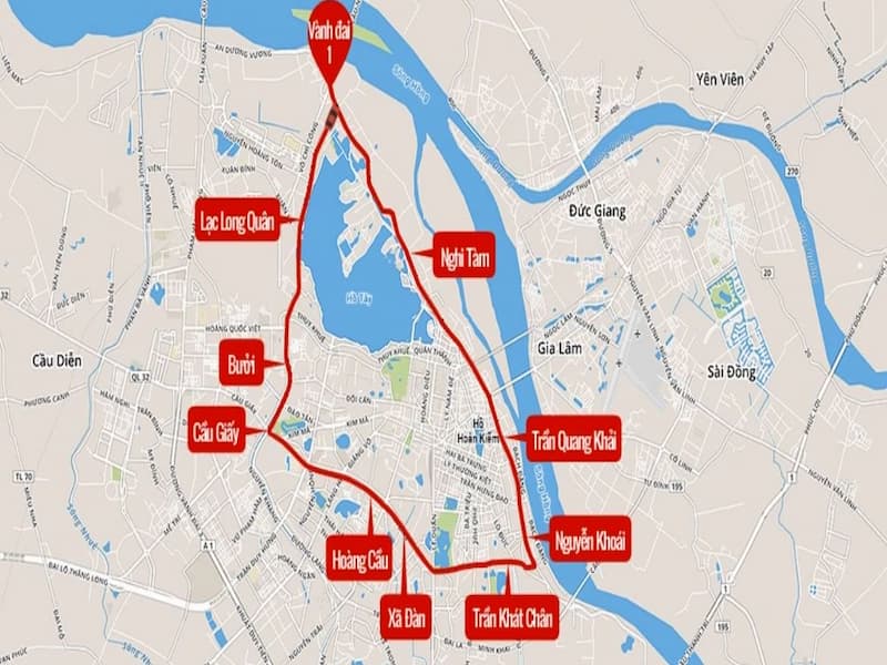 Quy hoạch về tuyến đường trong khu vực nội thành thủ đô Hà Nội