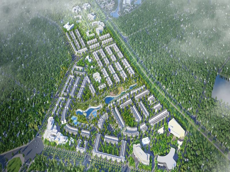 Hình ảnh mô phỏng toàn cảnh cảnh của dự án Louis City Xuân Phương