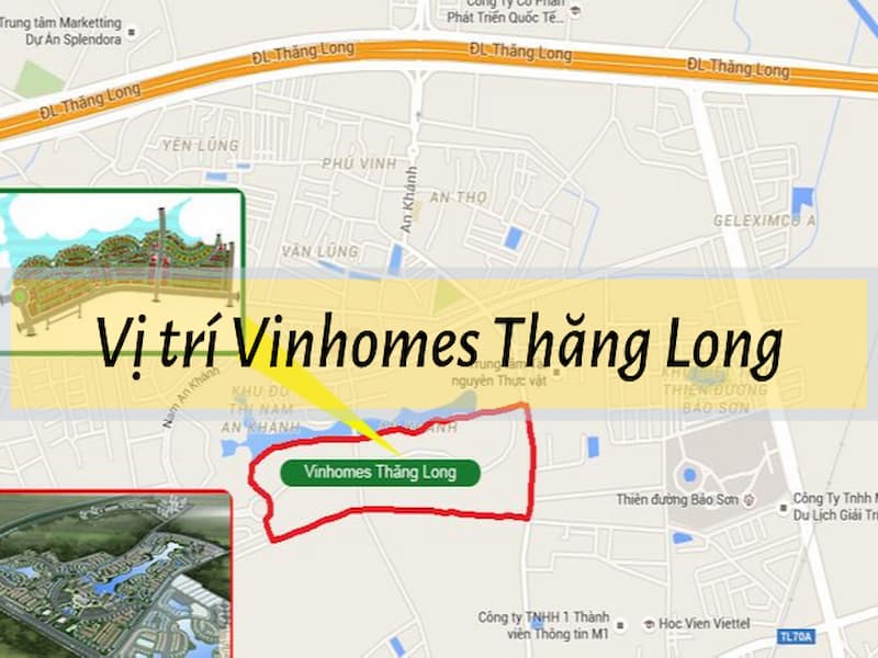 Vị trí của Nhà liền kề Vinhomes Thăng Long Hà Nội